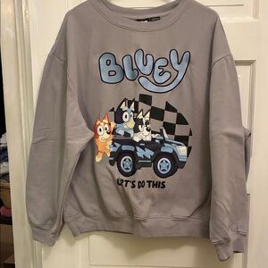 Bluey Let's Do This Sweatshirt - Gray